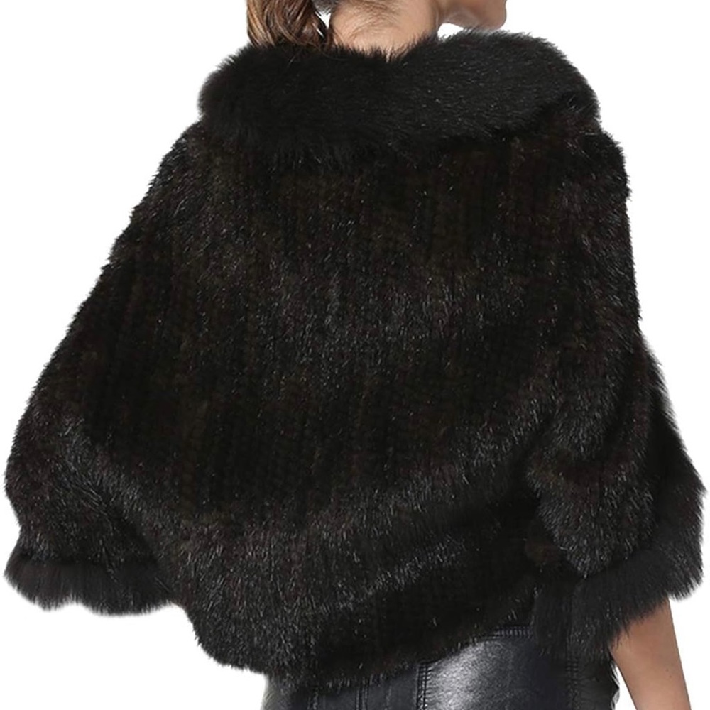 Rabbit Hair with Mink Trim Shrug - Picture 6 of 7